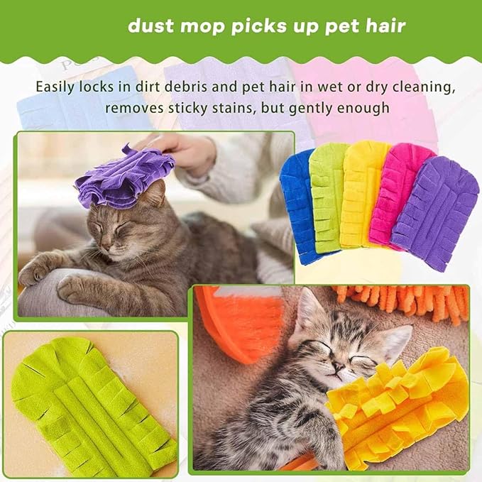 360°Electrostatic Duster Refills — The Sustainable Choice for a Dust-Free Home, Reusable & Washable Microfiber Duster Heads with Strong Electrostatic Adsorption,for Home (1 Handle + 10 Refills)