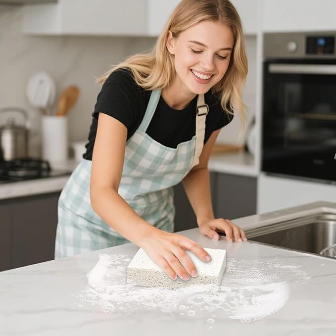 Extra Large Dish Sponges Kitchen for Cleaning, Natural Cellulose Sponges Reusable and Biodegradable, Non Scratch Sponge for Dishes Household Use (2-Pack)