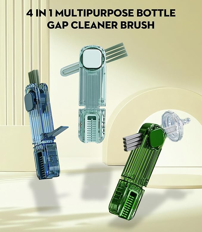 VIDONIO 4 in 1 Cup Lid Gap Cleaning Brush - 2025 Multifunctional Insulation Bottle Cleaning Tools, Mutipurpose Tiny Silicone Cup Holder Cleaner, Home Kitchen Cleaning Tools