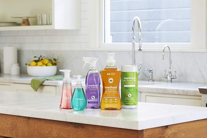 Method All-Purpose Cleaner Spray, Pink Grapefruit, Plant-Based and Biodegradable Formula Perfect for Most Counters, Tiles and More, 28 Fl Oz, (Pack of 4)