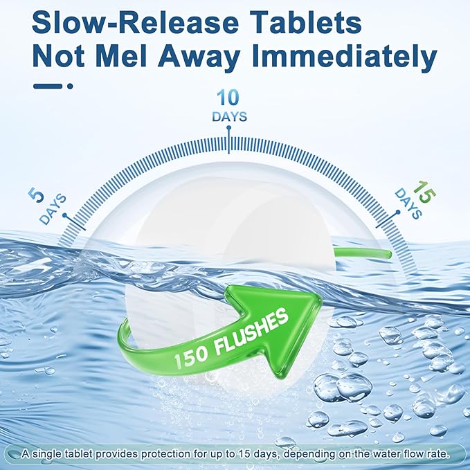 Msvvko Toilet Bowl Cleaner Tablets 30 PACK Automatic Toilet Tank Cleaners Hands-Free Continuous Cleaning for Bathroom Toilet Bowl