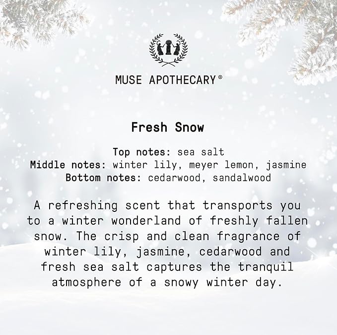 Muse Apothecary Flush Ritual - Aromatic & Refreshing Toilet Spray, Use Before You Go, 8 oz, Infused with Natural Essential Oils - Fresh Snow, Pack of 3