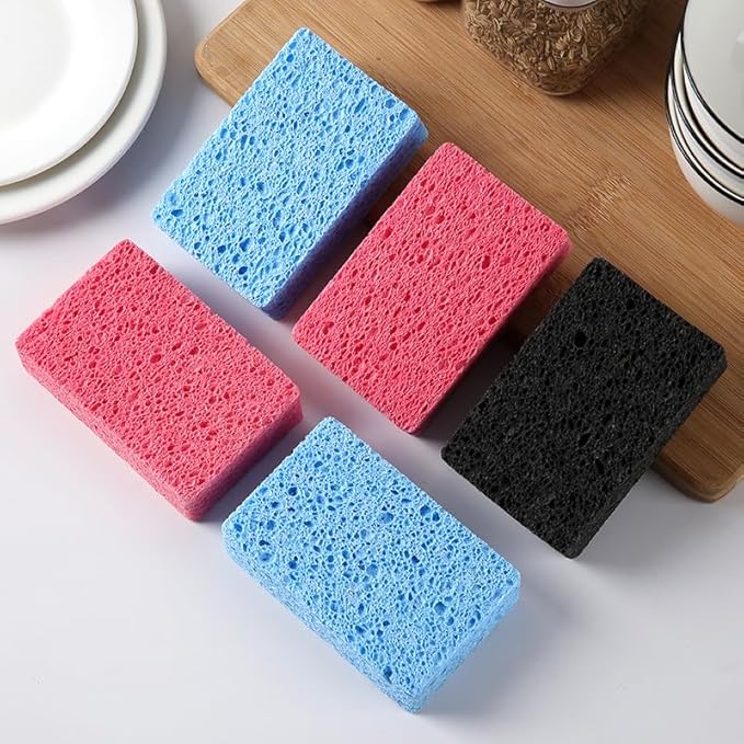 6 - Pack Non-Scratch Scrub Sponges - Sponges for Dishes and Washing Dishes, Cleaning Sponges for Kitchen Home Office, Magical 3D DIY Art and Craft Suppliers(Mixed)