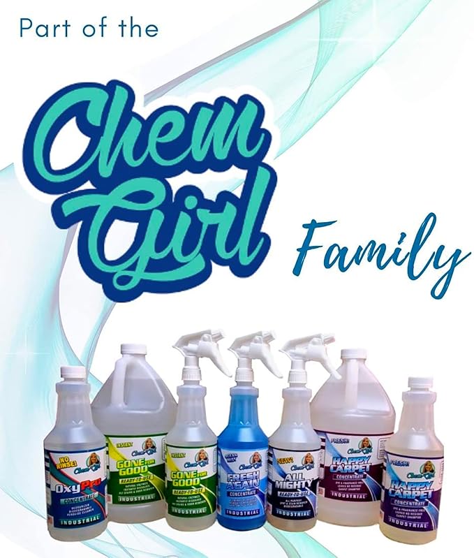 Chem-Girl OxyPro Concentrated Multi-Purpose Surface Cleaner to the Rescue - Chlorine-Free, Oxygen-Powered Stain & Odor Remover, 5 Percent Hydrogen Peroxide (H2O2), 1 Quart