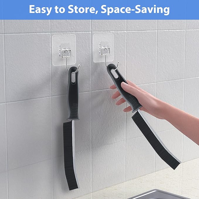 PUFTEM Crevice Cleaning Brush, Hard Bristle Multifunctional Cleaning Brush Tool, Gap Scrub Brush, Cleaning Tools for Narrow Gaps, Grout, Tile Seams, Window Tracks, Car Vents, 3PCS (3)