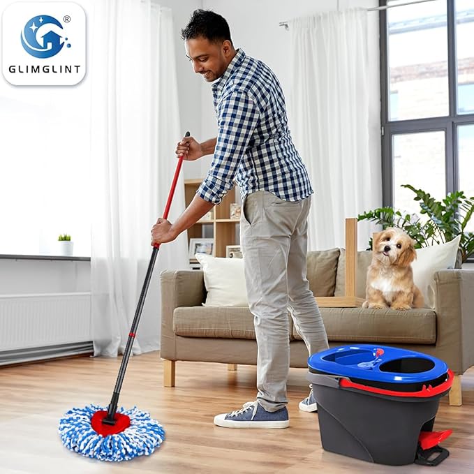 Mop Replace Heads Compatible for O Cedar 6 Pack, Spin Mops Refill Head Replacement for RinseClean 2-Tank System, Machine Washable, Suitable for Hard-surfaced Floors Cleaning