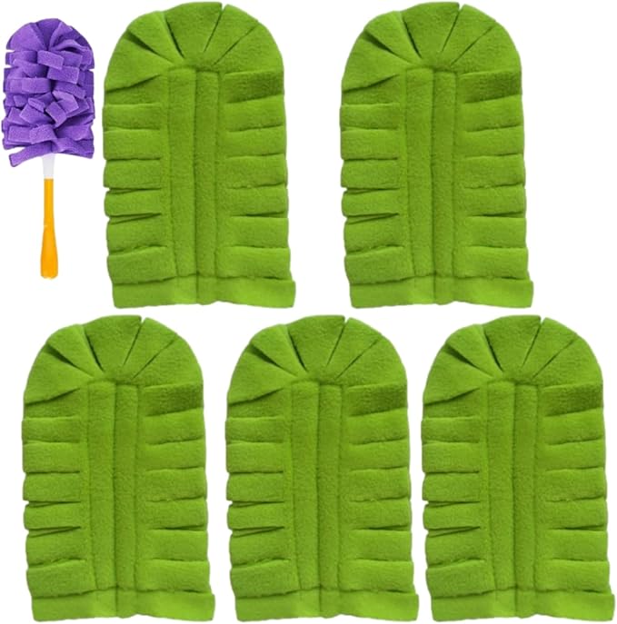 360° Electrostatic Duster Refills — The Sustainable Choice for a Dust-Free Home, Reusable Electrostatic Microfiber Duster Refills, Duster Refills Washable for Hand Duster (Green)