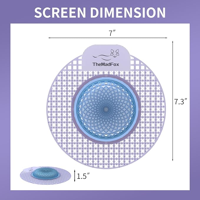Bio-Enzymatic Urinal Screen Deodorizer (12 Pack),Urinal Cakes with Block,Anti-Splash Urinal Screens for Men Bathroom Airport Office Mall Hotel,Long-Lasting Lavender Scent 45 Days