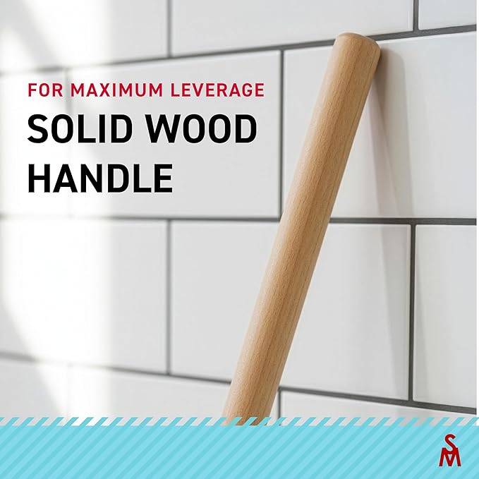 SteadMax Heavy Duty Toilet Plunger, Commercial Grade Double Thrust Force Rubber Cup with Wood Handle (22")