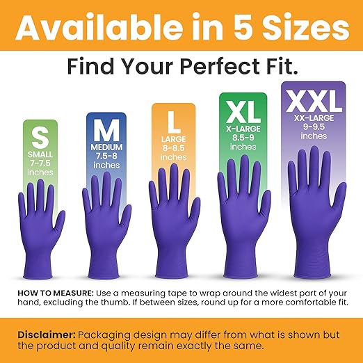 SAFEWAY Nitrile Gloves, 2000 Ct, Large, Powder-Free, Latex-Free, All-Purpose, Professional Disposable Gloves with Textured Fingertips for Medical Use, Food Prep, Cleaning, Tattoo & More