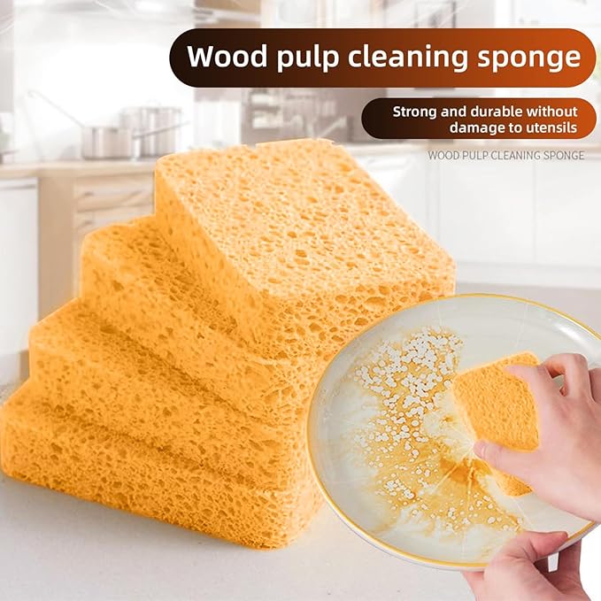 6 - Pack Non-Scratch Scrub Sponges - Sponges for Dishes and Washing Dishes, Cleaning Sponges for Kitchen Home Office, Magical 3D DIY Art and Craft Suppliers(Yellow)
