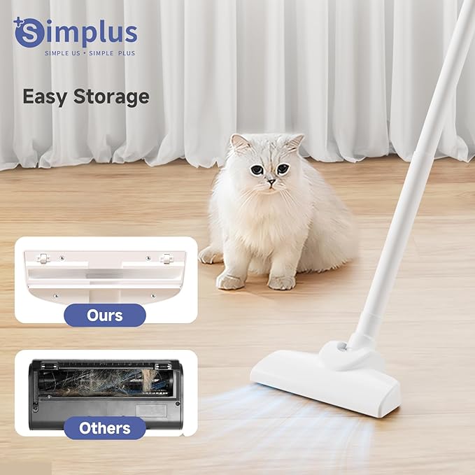 SIMPLUS 3-in-1 Corded Stick Vacuum Cleaner – 400W 15KPA Strong Suction, Pet Hair & Hardwood Floor Safe, 1.87lb Lightweight Handheld for Home, Dorm, Apartment & Car