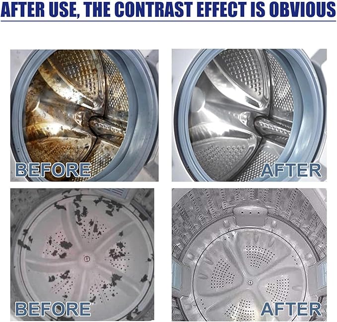 Washing Machine Cleaner Powder, 2025 Best Deep Clean for Front or Top Load Washers, Inside Drum and Laundry Tub Seal, HE Washer Cleaning Solution for Long-Removes Odor (12)