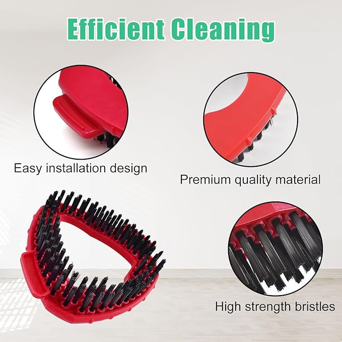 Mop Handle Mop Replace Heads and Mop Base Brush Replacement for O Cedar EasyWring 1-Tank Spin Mop System Include 2 Mop Head, 4-Section Mop Handle, 1 Base and 1 Scrub Brush Combo Set for Floor Cleaning