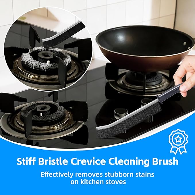 6Pcs Hard Bristle Crevice Cleaning Brush, Small Cleaning Brush, Grout Cleaner Brush, Toilet Brush, Scrub Brush for Shower Tile, Skinny Gap Cleaning Tools for Kitchen, Home, Household, Window