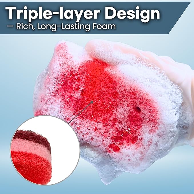 10 Pack Multipurpose Dual Sided Triple Layer Dish Sponges Kitchen | Boil Safe Scratch Free Odor Resistant Extra Durable | Flexible and Durable Design for Long Lasting Use (10, Fish)