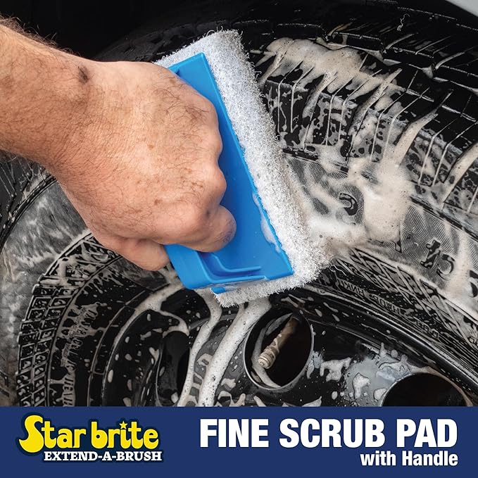 STAR BRITE Scrub Pad with Detachable Handle - Fine, Medium & Coarse; Choose from 3 Different Textures