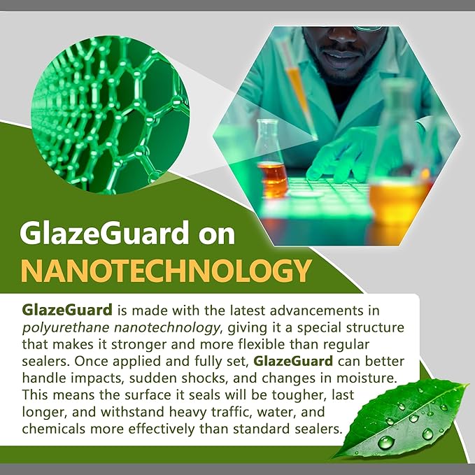 CoverTec GlazeGuard Gloss Floor, Wall Sealer for Ceramic, Porcelain, Stone Tile Surfaces Pro Grade (2 Part Kit A+B = 1 Qrt)