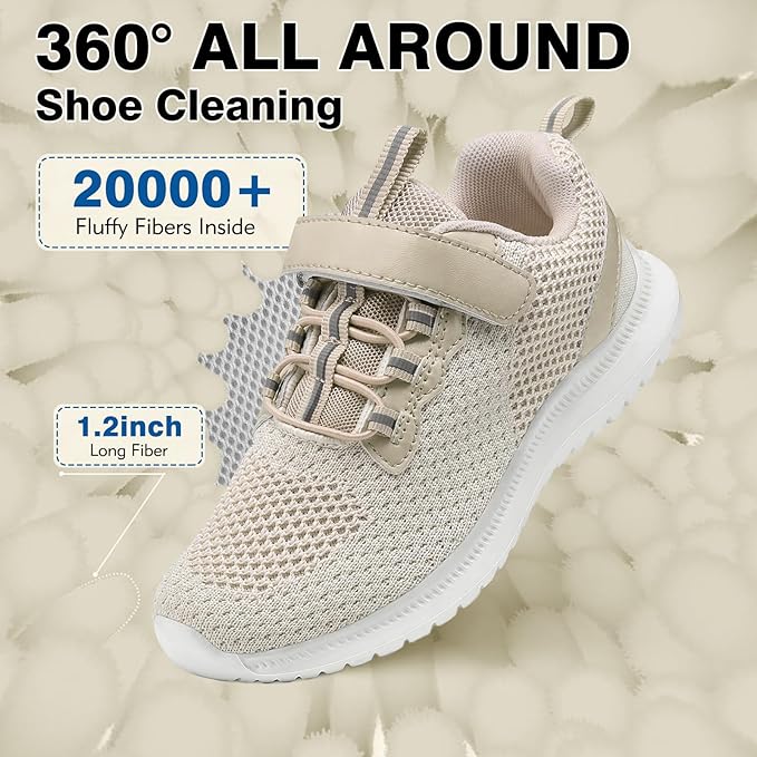 Shoe Washing Machine Bag Upgrade Version Laundry Shoe Bag for Washer and Dryer 100% Safe and Easy Shoe Cleaning 1 Pair (Beige, One Size)
