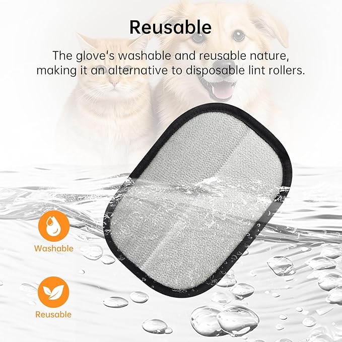 2 Pcs Pet Hair Removal Gloves Brush, Reusable Cat Dog Electrostatic Hair Remover Grooming Glove Tool