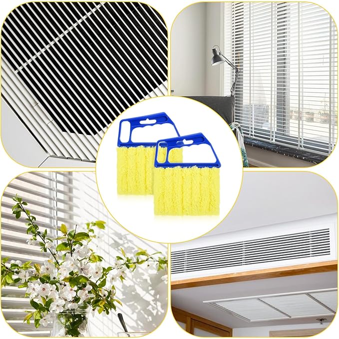 JIEYAO 2PCS Blind Cleaner Tools, Microfiber Window Blind Duster Washable 7-Finger Blind Cleaner Tool Duster for Window Blinds Air Vents Fans Venetian Shades Dust Dirt