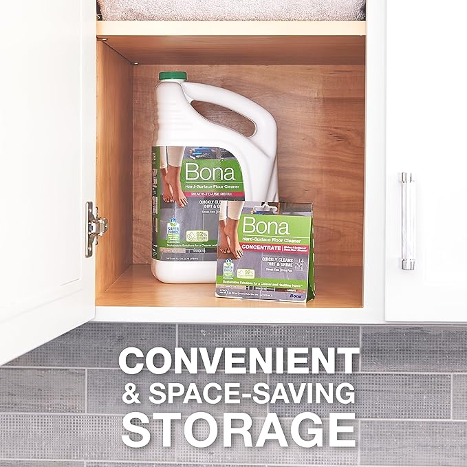 Bona Multi-Surface Floor Cleaner Concentrate - 1 fl oz - 4-Pack - Residue-Free Floor Cleaning Solution for Bona Spray Mop and Spray Bottle Refill - For Stone, Tile, Laminate, and Vinyl Floors