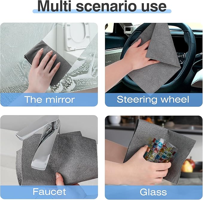TEESOD 30 Pcs Thickened Magic Cleaning Cloth, Microfiber Streak Free Cleaning Cloths Reuseable Magic Cleaning Wipes for Windows Glass