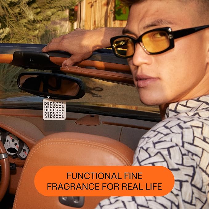 DedCool Air Freshener | Red Dakota | For Cars, Closets & Drawers | Hanging Odor Eliminator | Clementine, Gardenia, Woods, Amber & Wild Berries | Long-Lasting, Vegan, Non-Toxic, Cruelty-Free Fragrance