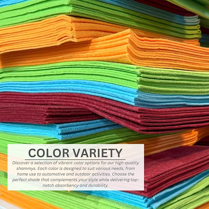 10 Pack Extra Large Original German Holiday Shammy Cloths Chamois Towels Super Absorbent for Pets, Parenting Tool Cleaning for Home and Commercial Use Wholesale Bulk (Red and Green)