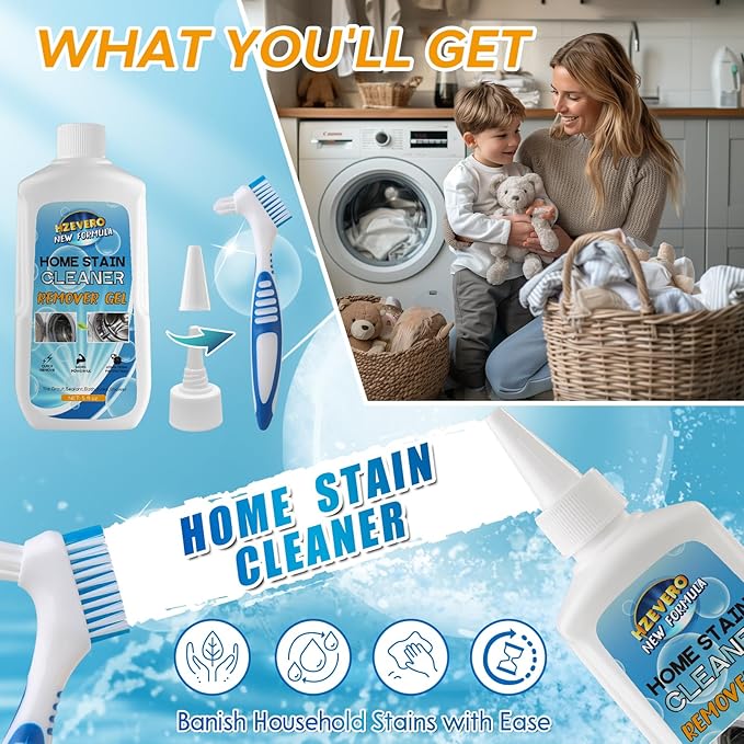 Mold Stain Remover Gel, Washing Machine Cleaner for Front Loader Washer Gasket Rubber Seal Home Stain Removal Gel for Grout, Caulk, Refrigerator, Shower, Bathtub, Bathroom Cleaning Solution (10 Fl Oz)