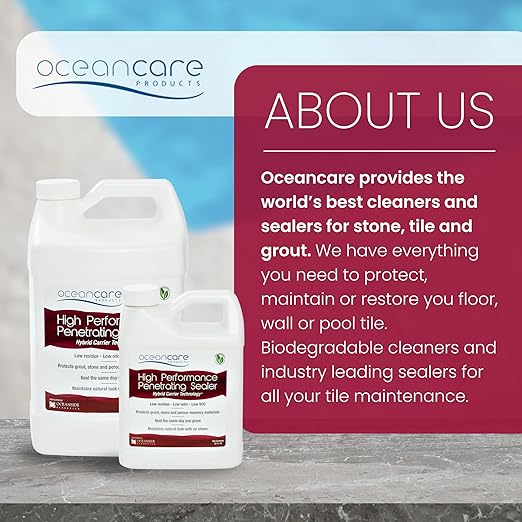 Oceancare Products High Performance Sealer | Stone & Tile Sealer | Outdoor Indoor Use | Sealer for Grout, Stone, Tile, & Concrete | Quart