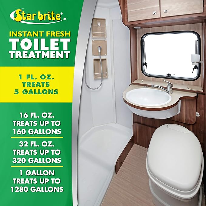 STAR BRITE Instant Fresh Toilet Treatment - Pine Scent, Odor & Waste Control, 16 OZ (071718)