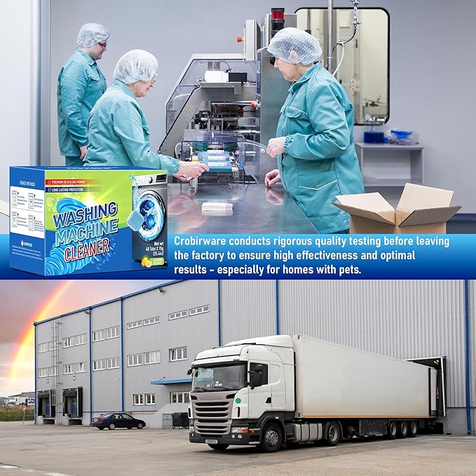 Washing Machine Cleaner Tablets (48 Count) - Deep Descaling Formula for HE Front & Top Load Washers - Removes Limescale, Grime & Odor - Septic Safe, Fresh Lemon Scent