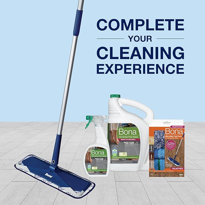 Bona Multi-Surface Floor Cleaner Spray - 32 fl oz - Unscented - Refillable - Residue-Free Floor Cleaning Solution for Stone, Tile, Laminate, and Vinyl Floors (Pack of 2)