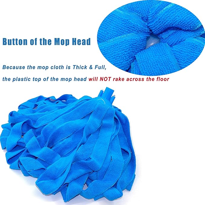 Microfiber Cloth String Mop Head Refill, Loop End Screw On Mop Head Compatible with All Standard US Threading Pole (Acme 3/4 inch Thread) (1)