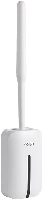 Compact Storage Toilet Brush and Holder Set Plunger,Bathroom Accessory Toilet Cleaning Brush, Ergonomic Handle, Deep Cleaning Toilet Bowl Brush Holder, with Hook for Wall Mounting, White