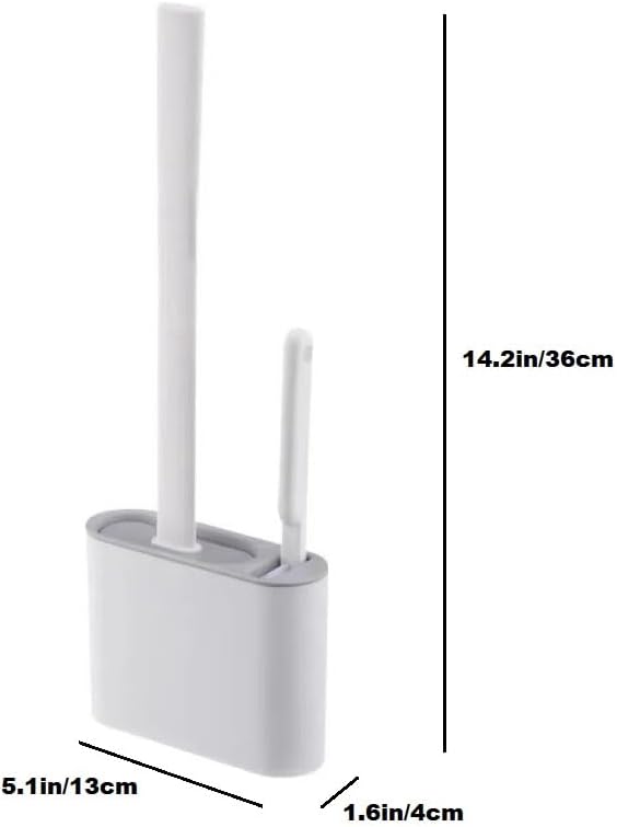 Silicone Toilet Brush Set with Holder – Bathroom Cleaning Brush, Crevice Cleaner, Anti-Slip Handle, and Wall-Mounted Bracket