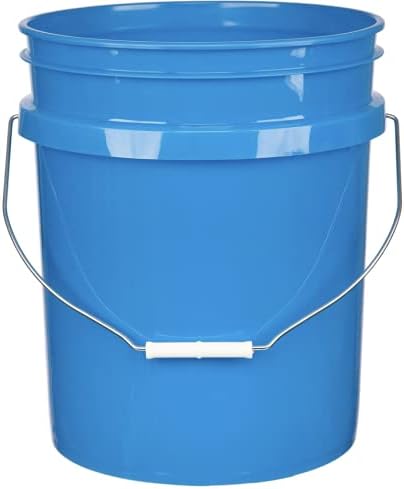 House Naturals 5 Gallon Food Grade Bucket Pail with Airtight Screw on Lid (Pack of 3) BPA Free Made in USA- 3 Colors (Aqua, Blue, Gray, Black lids)