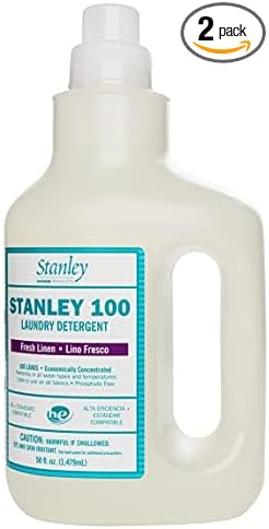 Stanley Home Products 100 Laundry Detergent - Fresh Linen Scent, Skin & Color Safe Fabric Cleaner For Washing Infant/Baby Clothes, Sheets & Delicate Cloth (Pack of 2)