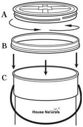 House Naturals 5 Gallon Food Grade BPA Free Made in USA Pails Gray Bucket with Screw On Air Tight Lid (1, Gray with Aqua lids)