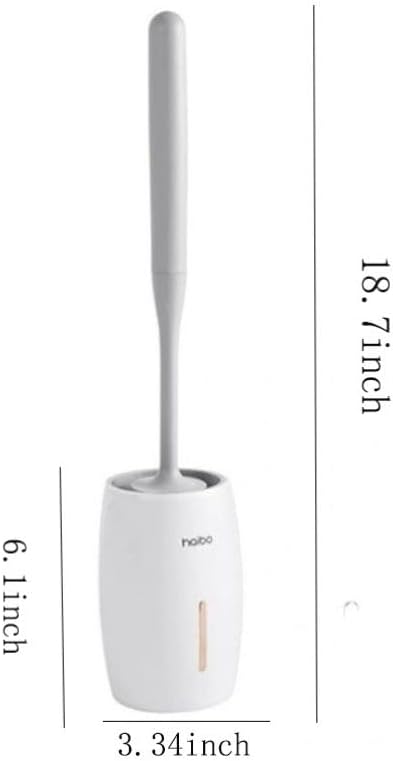 Modem Wall Mounted Toilet Brush and Holder Set Self Cleaning Bowl Toilet Brush with Soft and Durable Bristles for Bathroom Cleaning, Can Standing (White Grey)
