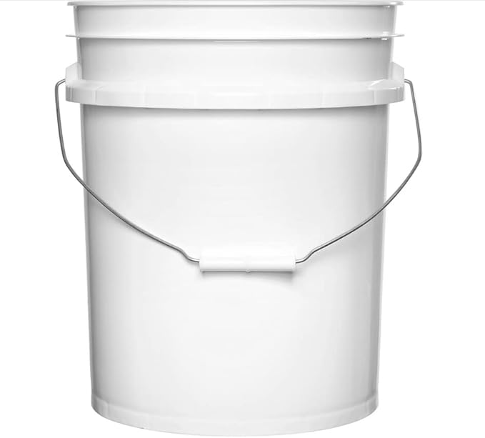 House Naturals 5 Gallon Food Grade BPA Free, Made in USA Pail Plastic Bucket with Screw On Air Tight Double Gasket lid, (Pack of 3)