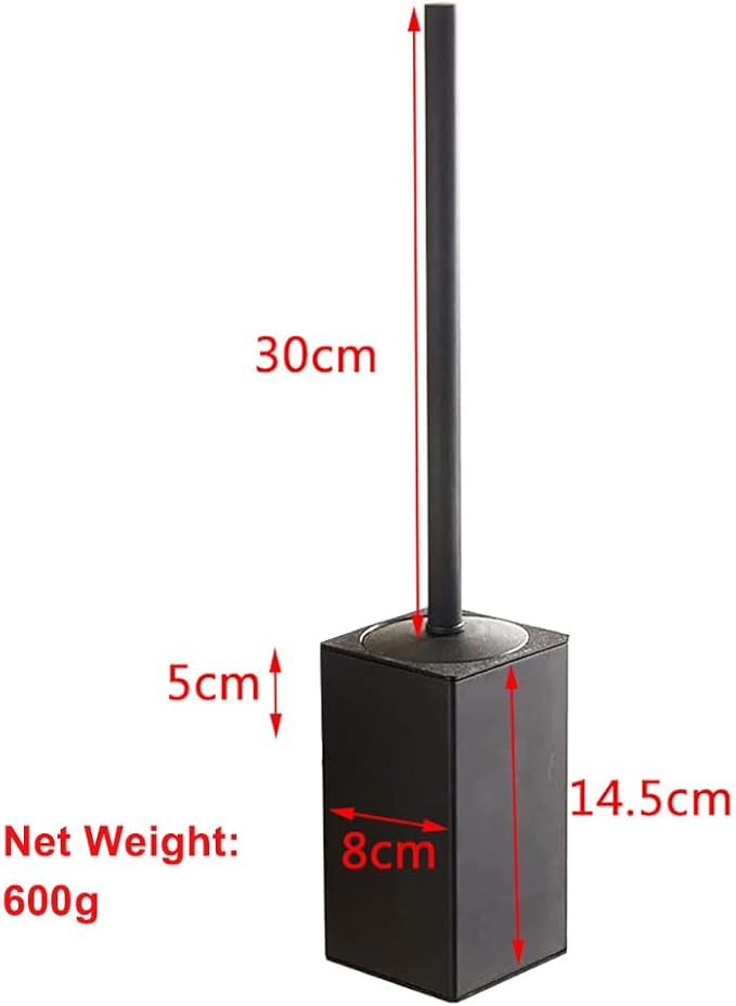 Toilet Bowl Cleaners Brush and Holder KWQKEM Freestanding Toilet Brush and Holder Set Modern with Lid 304 Stainless Steel (Matte Black)