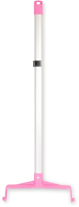 SPARTA Upright Dustpan with Aluminum Handle, Serrated Edge for Broom Combing, Secure Yoke Lock with Easy Storage Hanging Hole for Commercial Cleaning, Plastic, 30 Inches, Pink (Pack of 2)