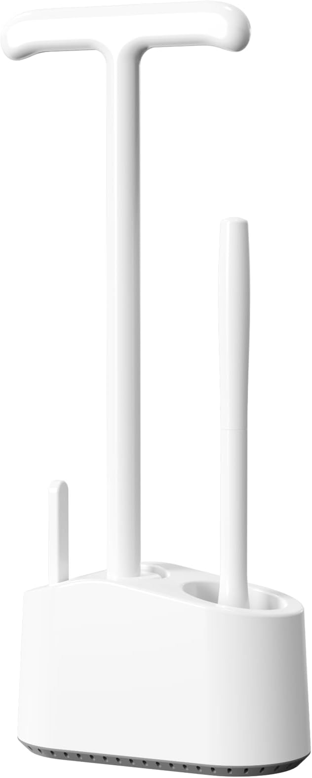 3 in 1 Toilet Brush and Plunger Set，Extended Handle Plunger,Heavy Duty Toilet Bowl Brush and Holder Hidden Toilet Plunger and Brush Set,Bathroom Cleaning Supplies (Pure White)