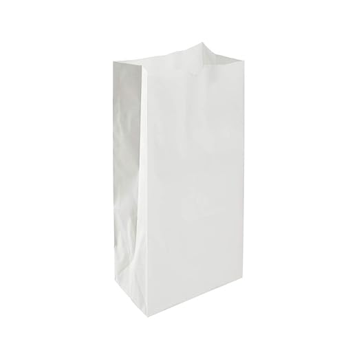 Karat 6lb Paper Lunch Bags - White, 2,000 Count - Versatile Paper Lunch Bags for Food or Commodities - Sturdy, Self-Standing, Reusable