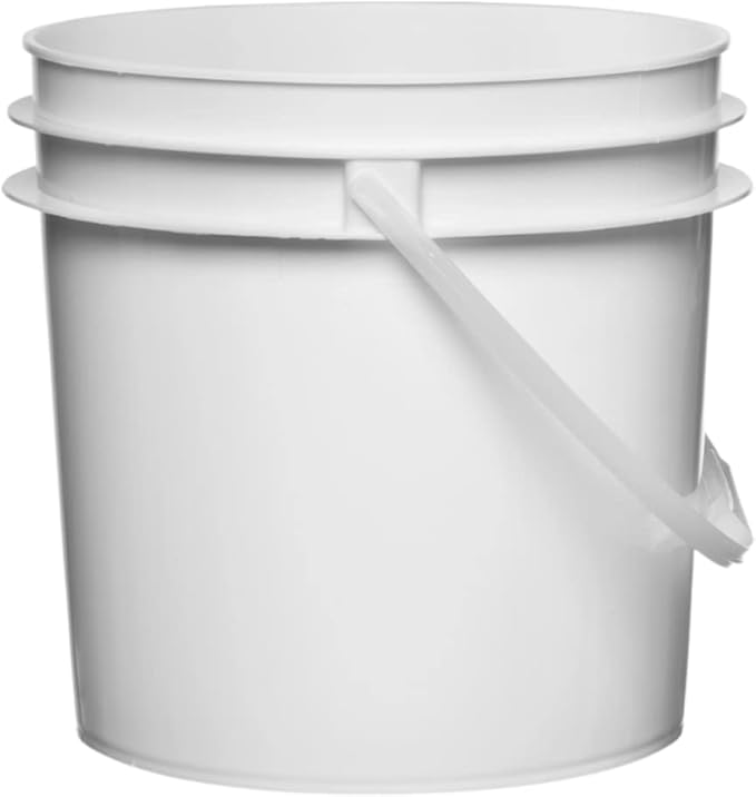 House Naturals 1 Gallon White Plastic Bucket Pail Food Grade BPA Free with Gasket Lid (Pack of 6) Made in USA