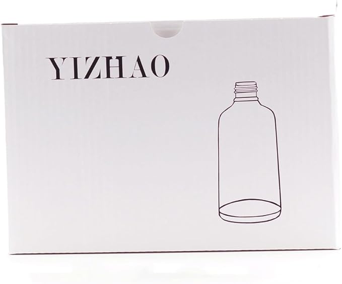 YIZHAO Black Glass Spray Bottles 1oz, with Small Fine Mist Spray, Metal Cap, Refillable for Essential Oil,Travel,Cleaning,Perfume,Aromatherapy,Makeup – 12 Pcs