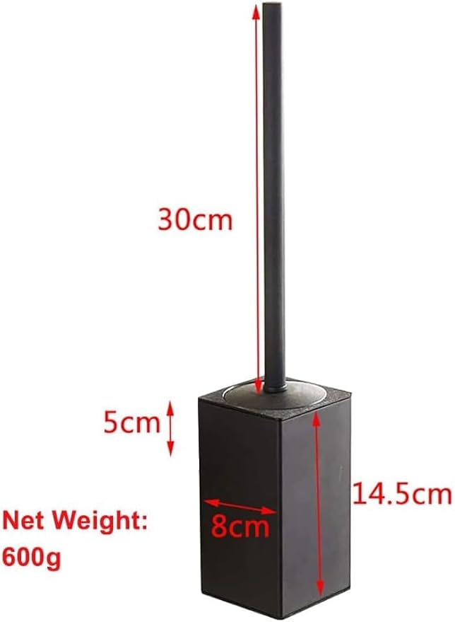 Freestanding Toilet Brush and Holder Set Stainless Steel Toilet Bowl Cleaners Square Modern Toilet Brush Heavy Duty Bathroom Accessories (Brushed Silver)