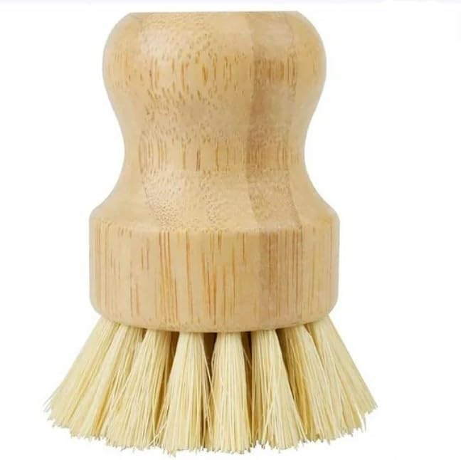 1 Pcs Palm Wooden Dish Scrubber Brush,Bamboo Dish Brush Set, Dish Brushes, Durable Wood Dishes Scrub Brush, Natural Round Vegetable Cleaning Pots Pans Sink Washing Kitchen Brush & Tools